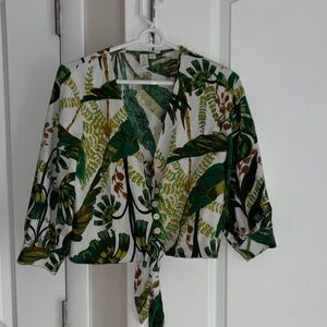 Joie Green Leaf Print Women's Blouse
